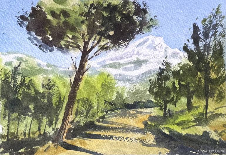 Print of Impressionism Landscape Paintings by Alain Crousse Acwatercolors