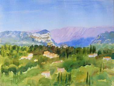 Print of Impressionism Landscape Paintings by Alain CROUSSE ACWATERCOLORS