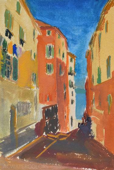Print of Expressionism Places Paintings by Alain CROUSSE ACWATERCOLORS