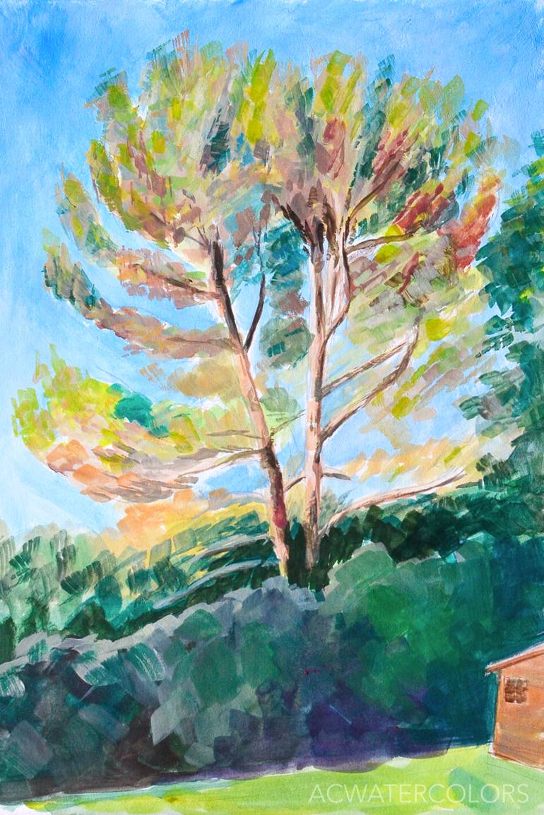 Print of Expressionism Nature Paintings by Alain Crousse Acwatercolors