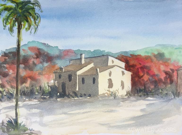 Print of Fine Art Landscape Paintings by Alain Crousse Acwatercolors