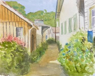 Print of Places Paintings by Alain CROUSSE ACWATERCOLORS