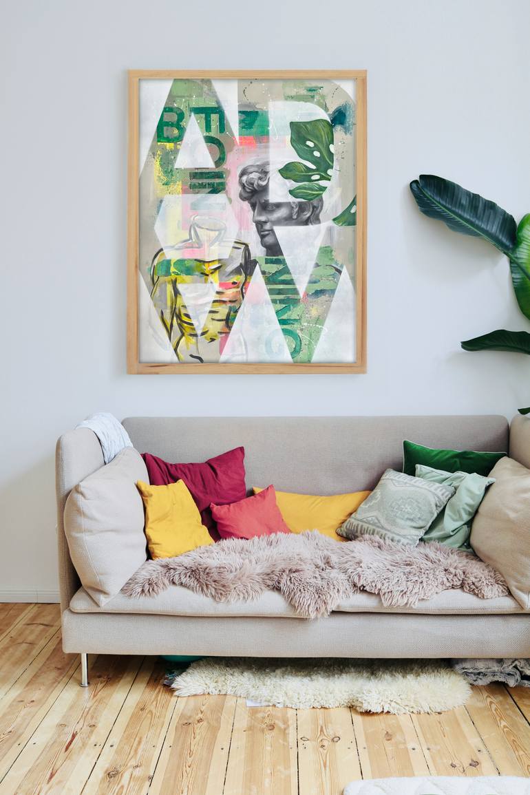 Original Figurative Typography Mixed Media by Rekaa  Pusztay