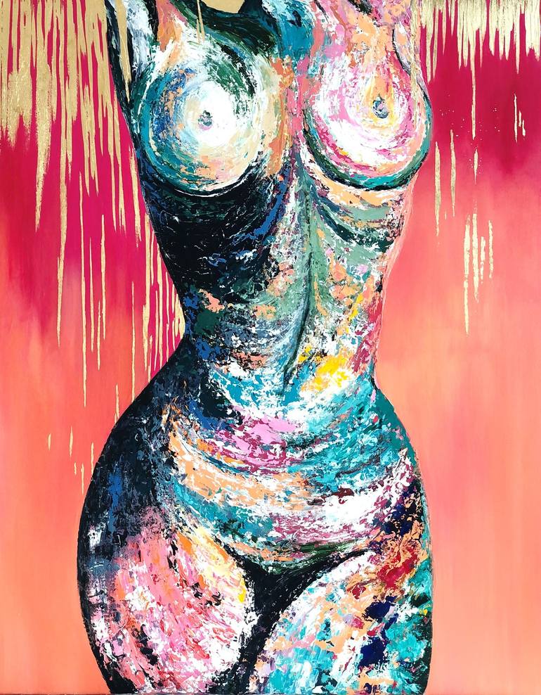 Vibrant Nude Painting by Aakansha Panwar Saatchi Art