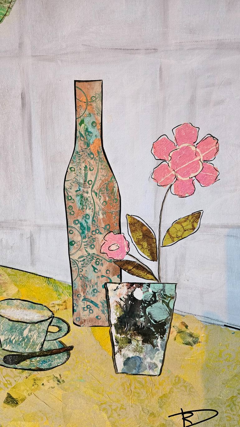 Original Art Nouveau Floral Painting by Regine Devarrewaere