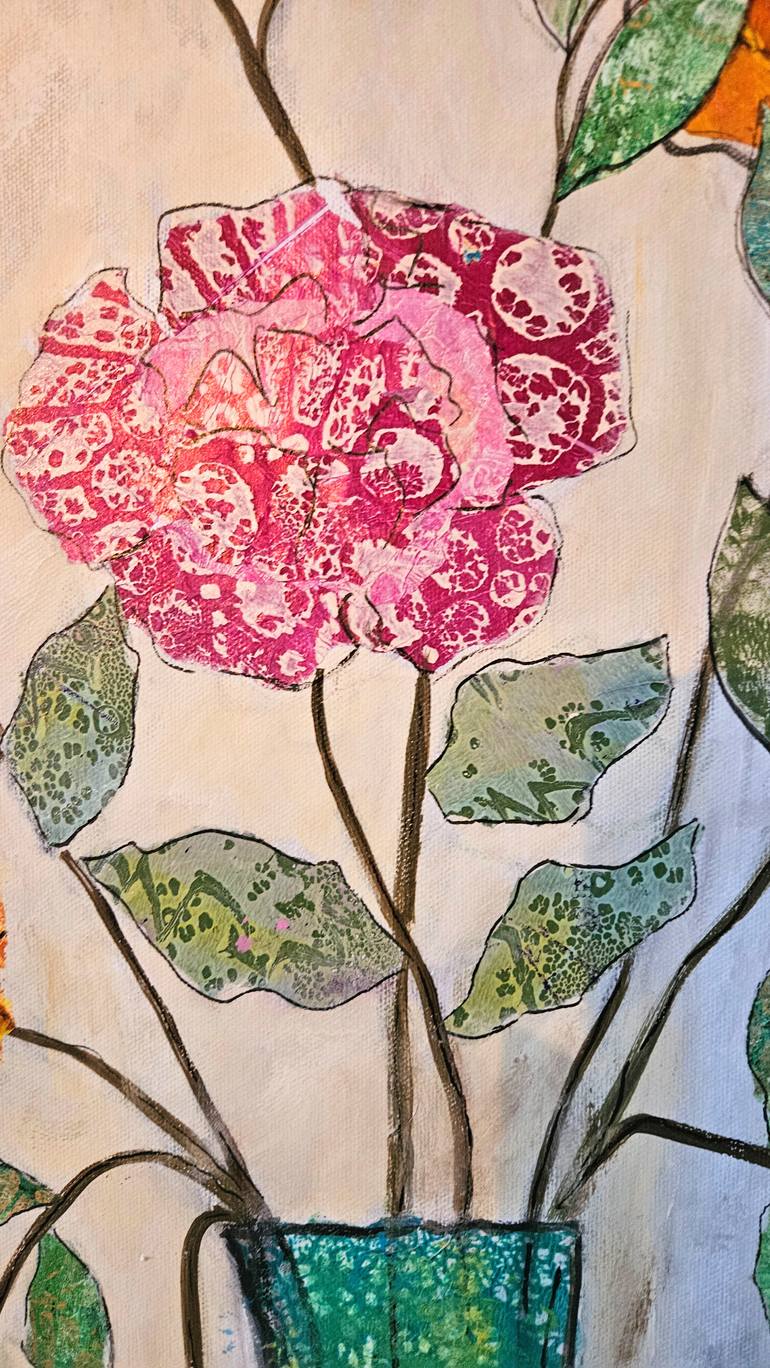 Original Art Nouveau Floral Painting by Regine Devarrewaere
