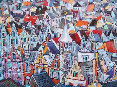 Original Expressionism Architecture Paintings by Elizabeth Elkin