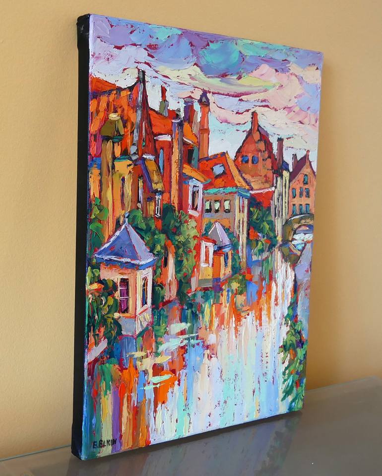 Original Architecture Painting by Elizabeth Elkin