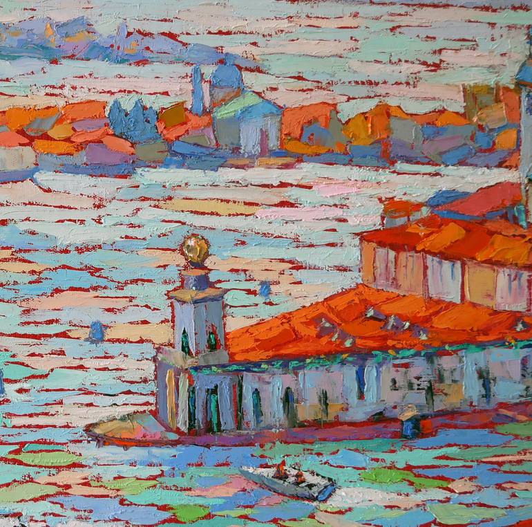 Original Expressionism Architecture Painting by Elizabeth Elkin