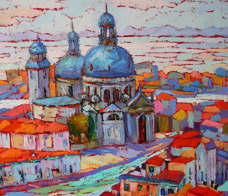 Original Expressionism Architecture Painting by Elizabeth Elkin