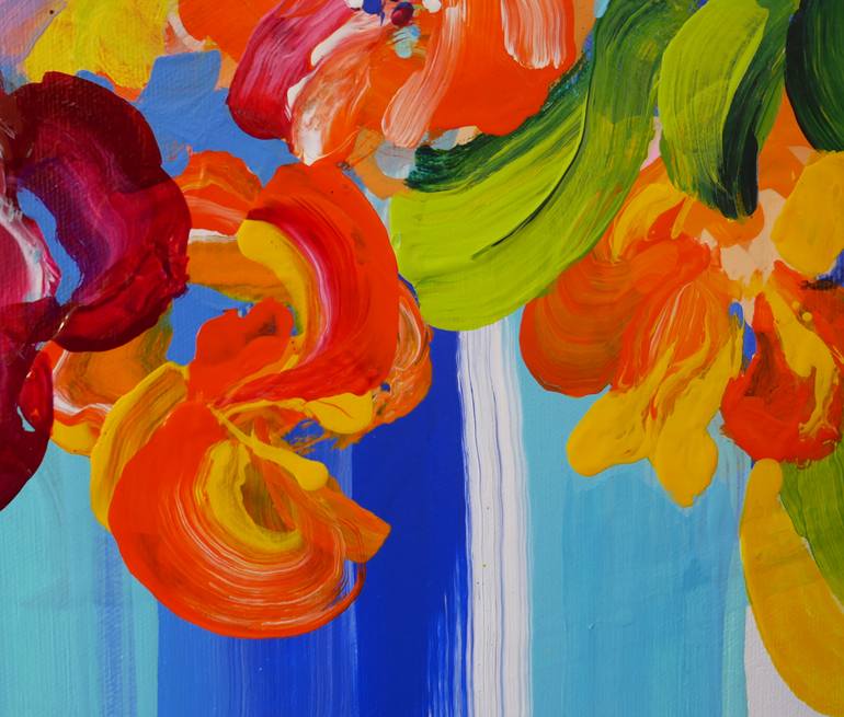 Original Abstract Floral Painting by Elizabeth Elkin
