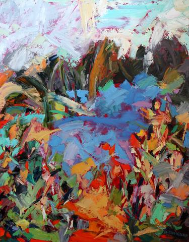 Original Abstract Expressionism Landscape Paintings by Elizabeth Elkin