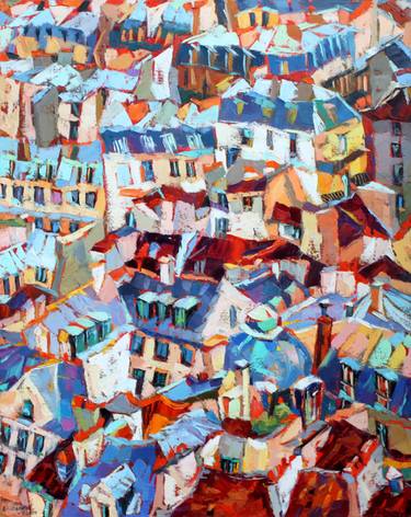 Original Abstract Expressionism Architecture Paintings by Elizabeth Elkin