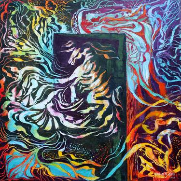 Original Abstract Expressionism Fantasy Paintings by Elizabeth Elkin