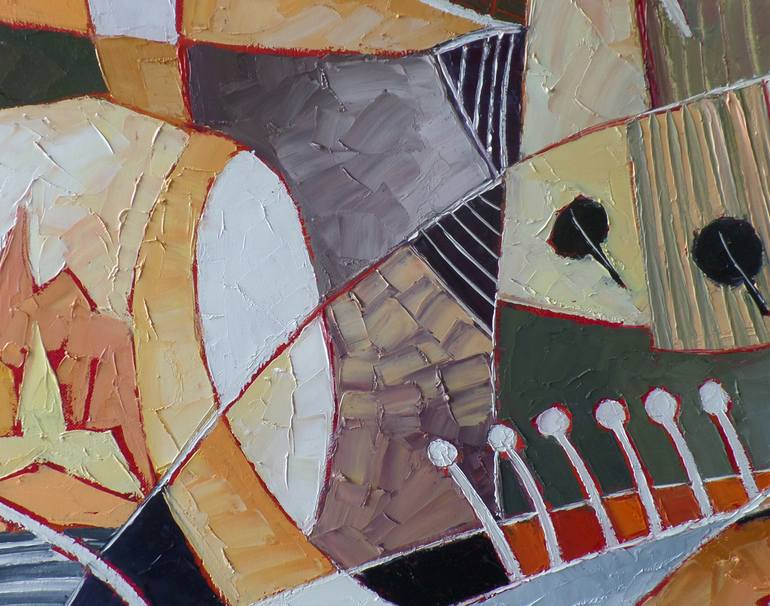 Original Cubism Music Painting by Elizabeth Elkin