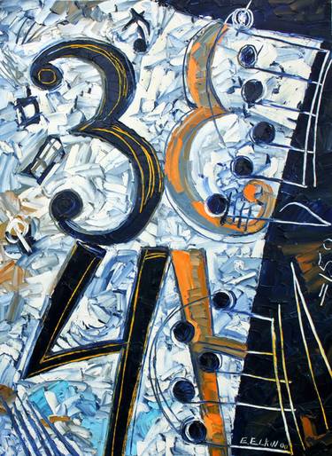 Original Abstract Expressionism Music Paintings by Elizabeth Elkin