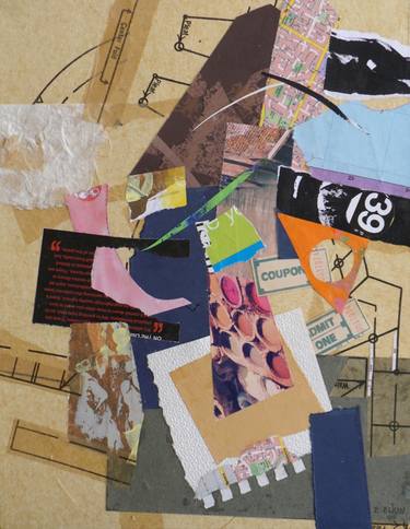 Original Conceptual Abstract Collage by Elizabeth Elkin