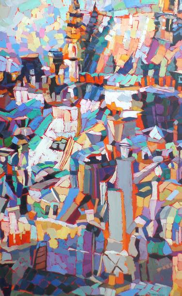 Print of Abstract Expressionism Architecture Paintings by Elizabeth Elkin