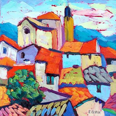 Original Expressionism Cities Paintings by Elizabeth Elkin