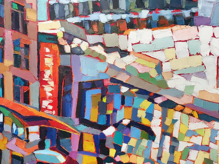 Original Abstract Architecture Painting by Elizabeth Elkin