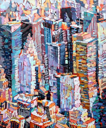 Original Cubism Architecture Paintings by Elizabeth Elkin