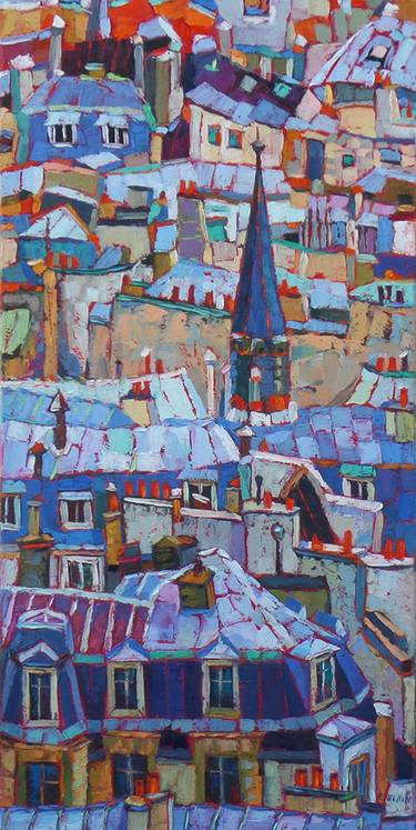 Original Expressionism Architecture Paintings by Elizabeth Elkin