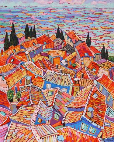 View over rooftops, Provence thumb