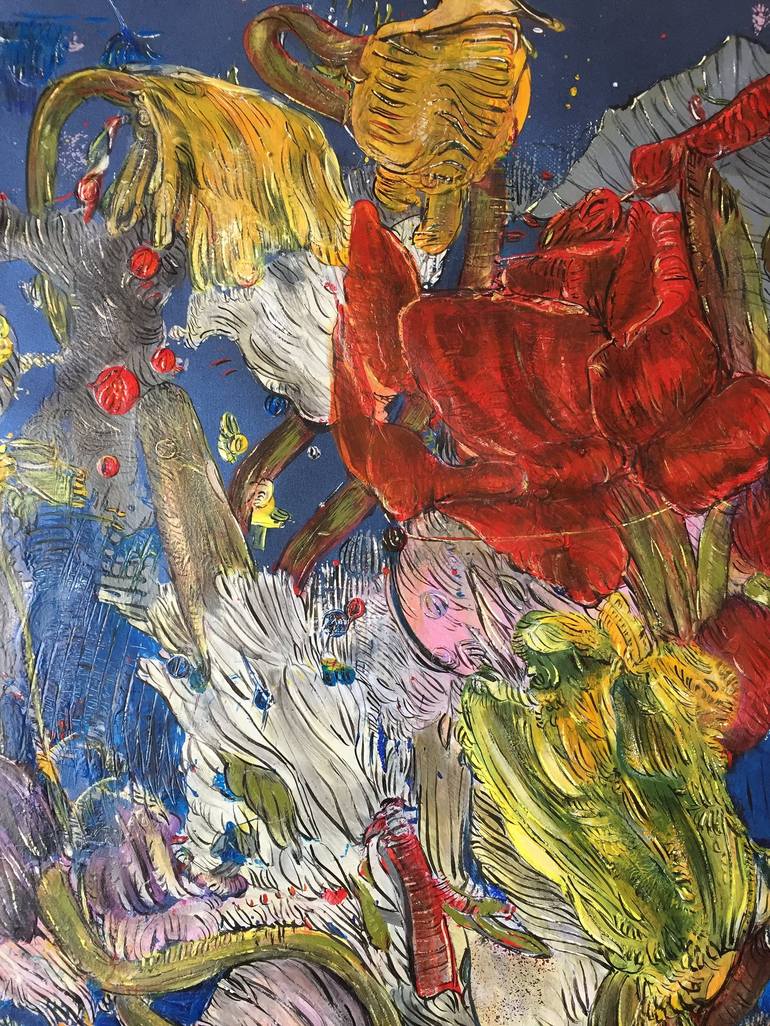 Original Abstract Expressionism Floral Painting by Olena Romashkina