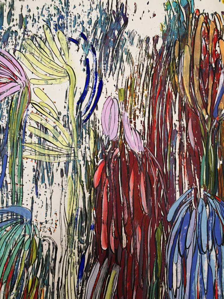 Original Abstract Expressionism Floral Painting by Olena Romashkina