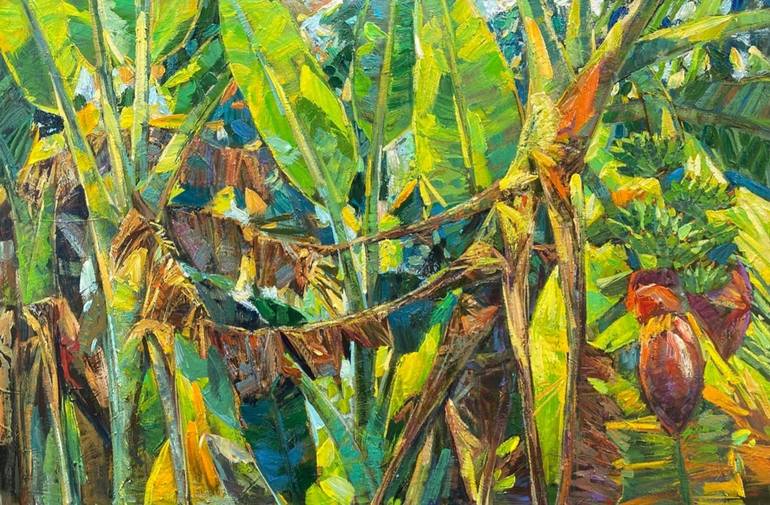 Banana Tree in Bali Painting by I Wayan Januariawan | Saatchi Art