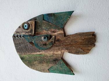 Wooden fish for the wall, Fish Art, Wooden Hanging Fish thumb