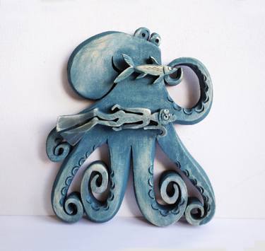 The Wizzard-Octopus ,Deep blue octopus and diver thumb