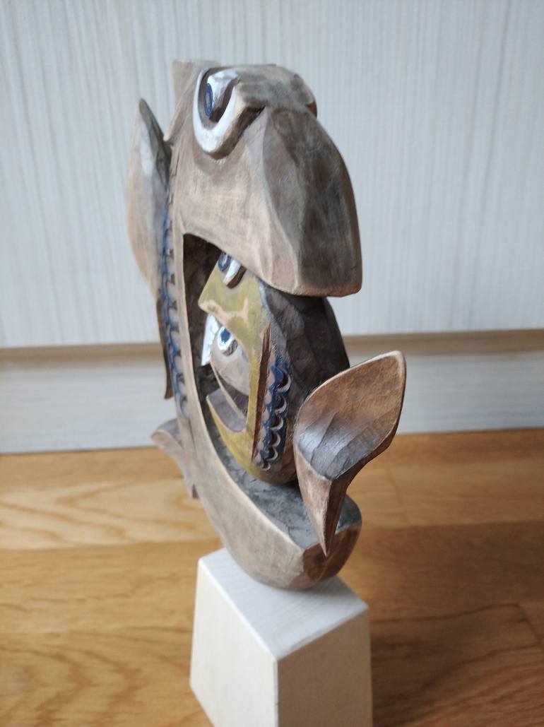 Original Modern Fish Sculpture by Irina and Veselin Kavalovi