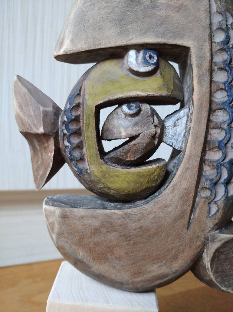 Original Modern Fish Sculpture by Irina and Veselin Kavalovi