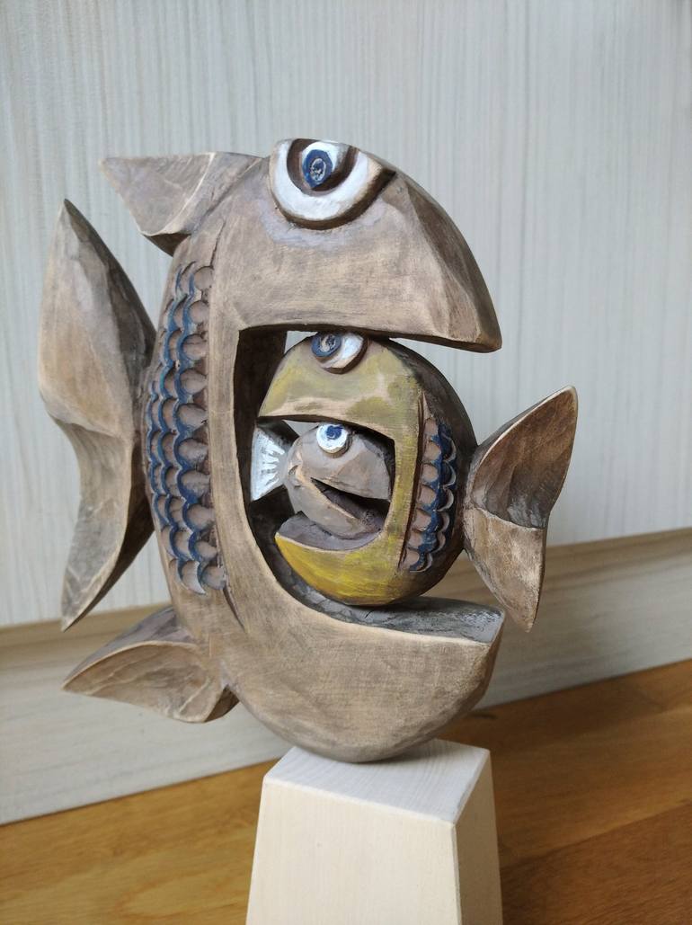 Original Fish Sculpture by Irina and Veselin Kavalovi