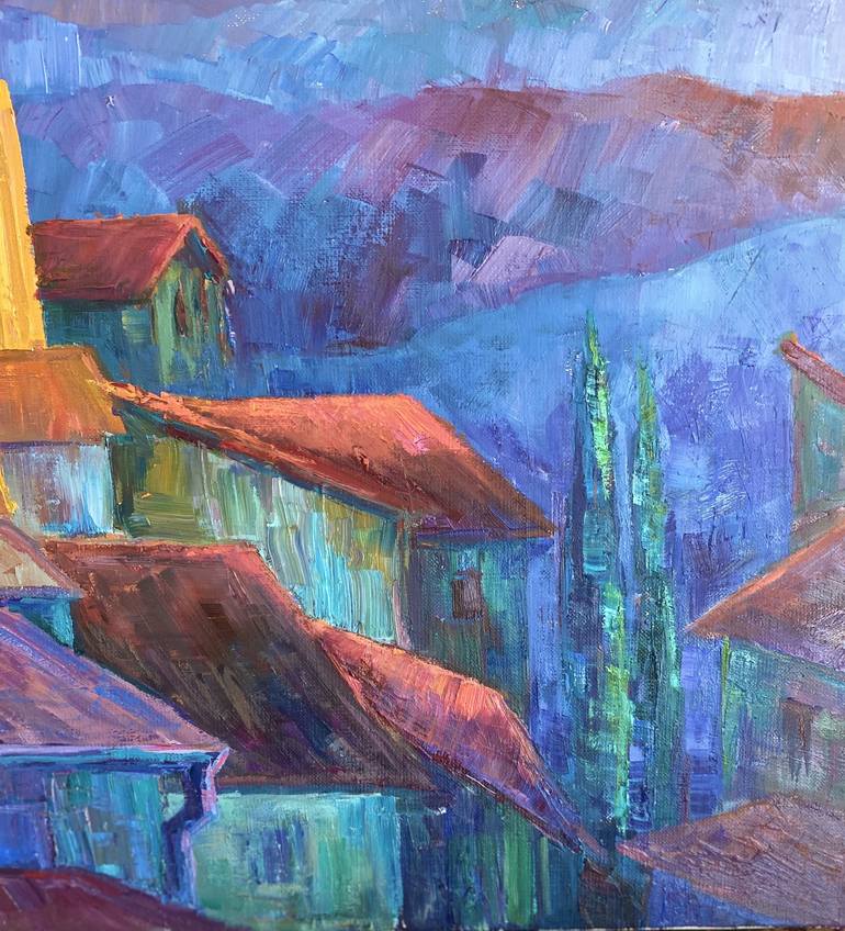 Original Fauvism Landscape Painting by Genia Sheyn