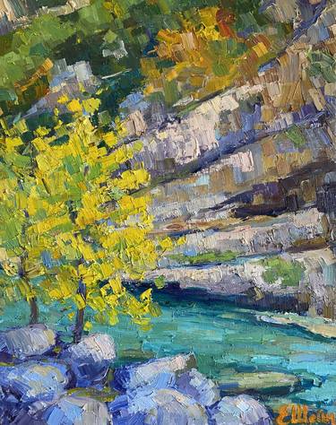 Original Impressionism Landscape Painting by Genia Sheyn