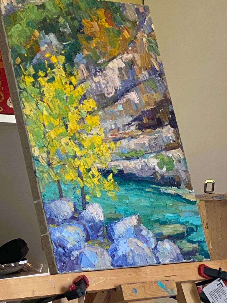 Original Impressionism Landscape Painting by Genia Sheyn