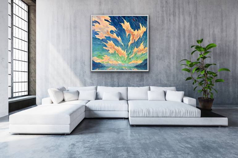 Original Expressionism Seascape Painting by Genia Sheyn