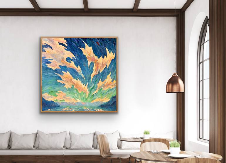Original Expressionism Seascape Painting by Genia Sheyn