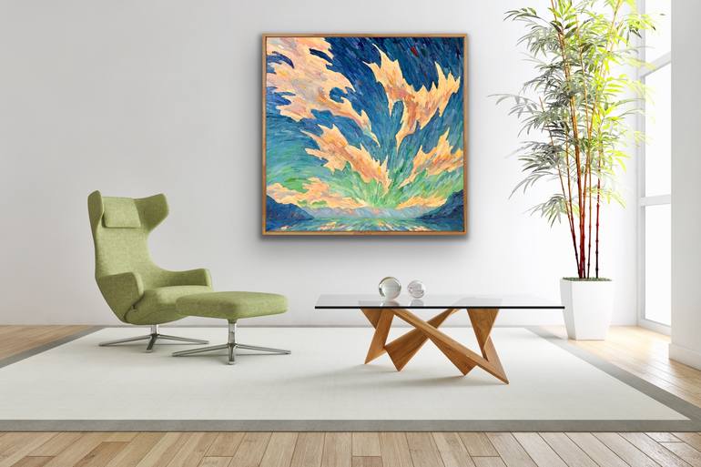 Original Expressionism Seascape Painting by Genia Sheyn