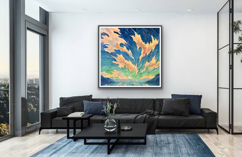 Original Expressionism Seascape Painting by Genia Sheyn