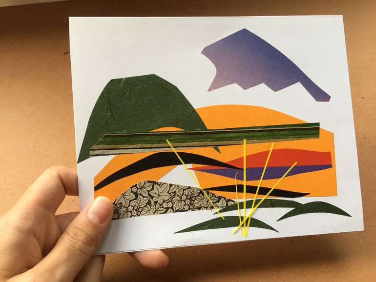 Original Abstract Landscape Collage by Sian Rips