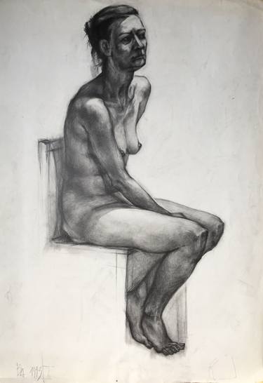 Original Figurative Women Drawings by Bernardas Bagdanavicius