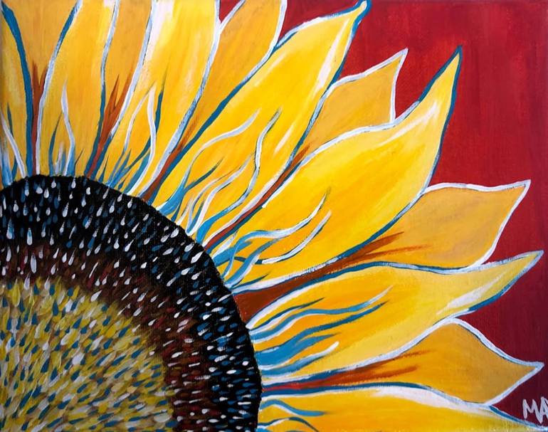 Colourful Sunflower Painting Painting By Maya Lakhu 