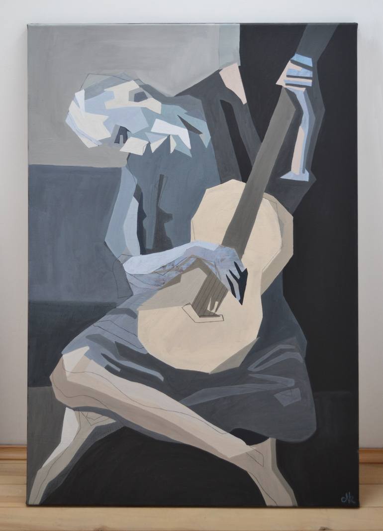 Original Cubism Men Painting by Dorota Kwiatkowska