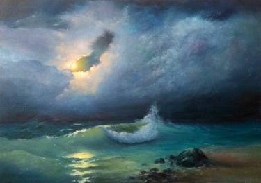 "Stormy sea at night" thumb