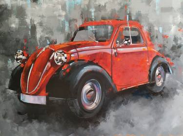 Original Figurative Automobile Paintings by Oksana Balera