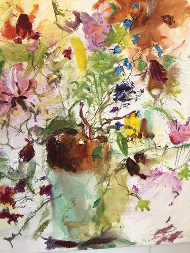Original Abstract Floral Paintings by Cy San