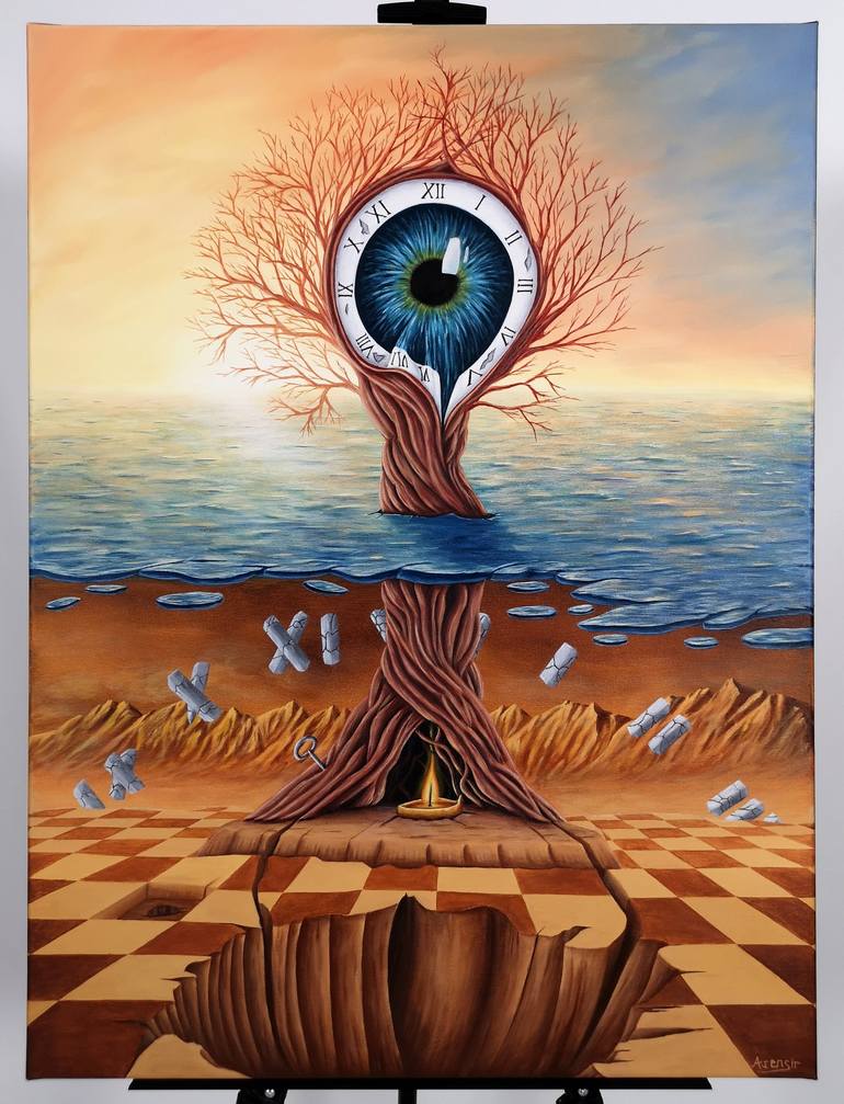 Original Surrealism Time Painting by ASENSIR x